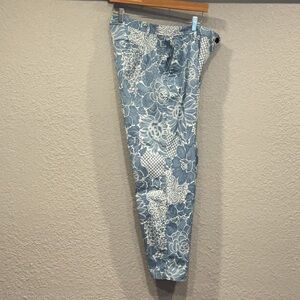 Talbots Blue and White Floral Trousers
